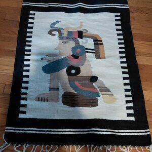 Native American Aztec Woven  Tapestry/Rug  40" x 28" - READ